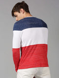 UrGear Cotton Color Block Full Sleeves Round Neck Mens T-Shirt