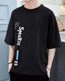 Smartees Cotton Blend Printed Half Sleeves Mens Hooded Neck T-Shirt