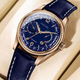 3D Glass Date Display Dial Leather Belt Analog Watch - for Men