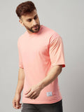 Cotton Blend Solid Half Sleeves Mens Round Neck T-Shirt