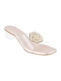 Transparent Kitten Heel Block & Comfortable Sandal For Women's